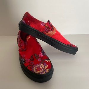 Festival satin vans slip-ons